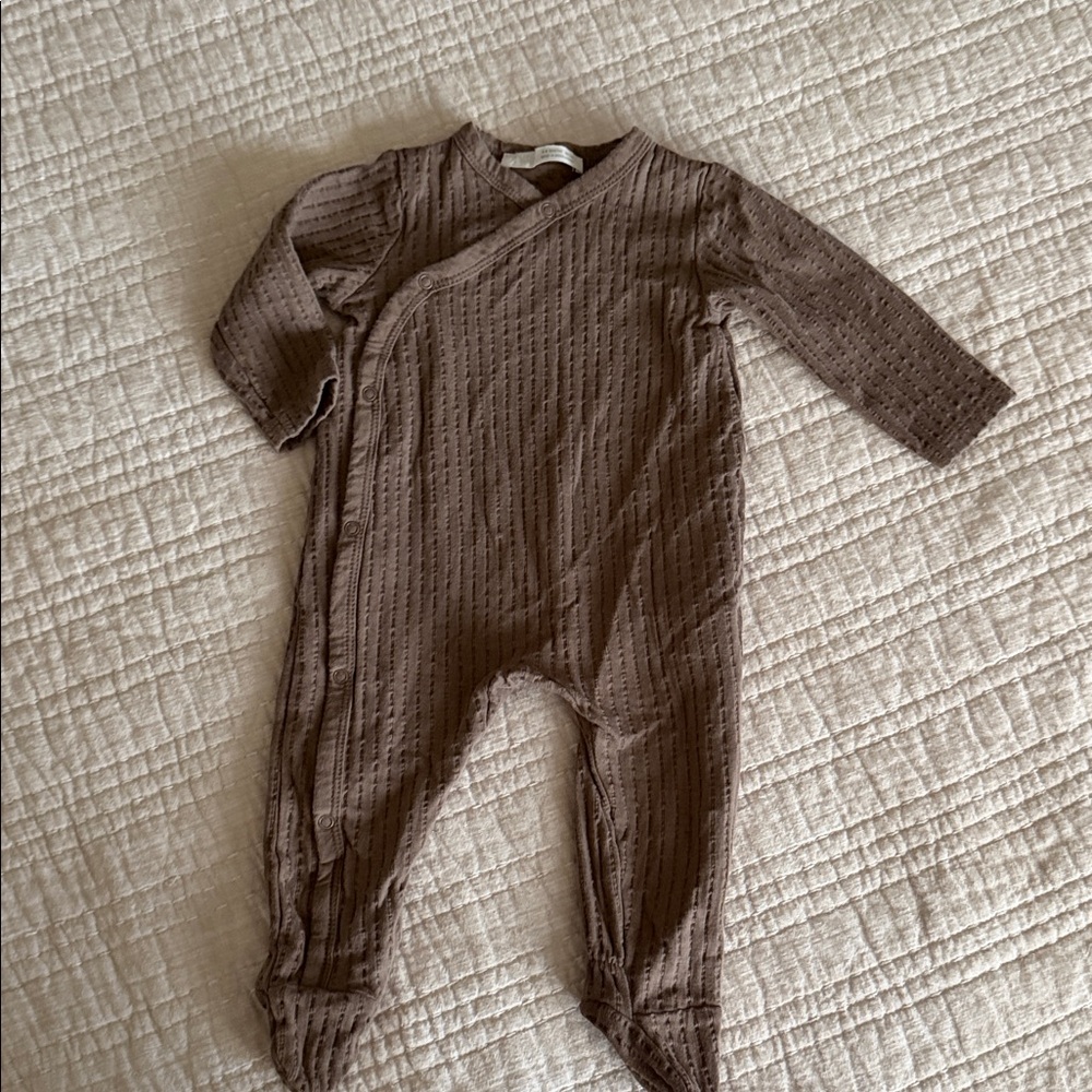 Zara Brown Footed Baby One-Piece 3-6M